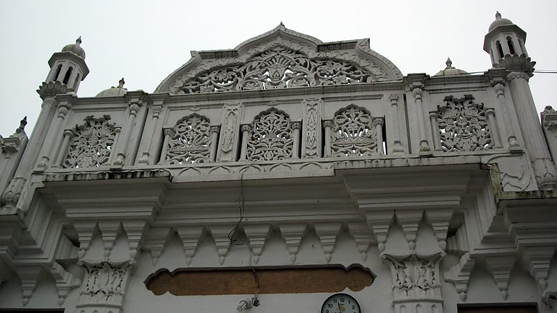 Crest of the façade with pierced screens