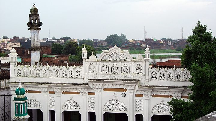 Early light on the façade