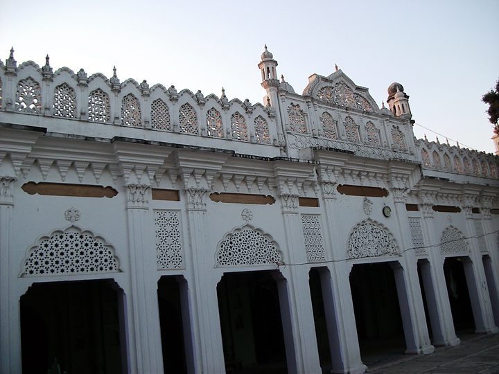 The façade in evening light