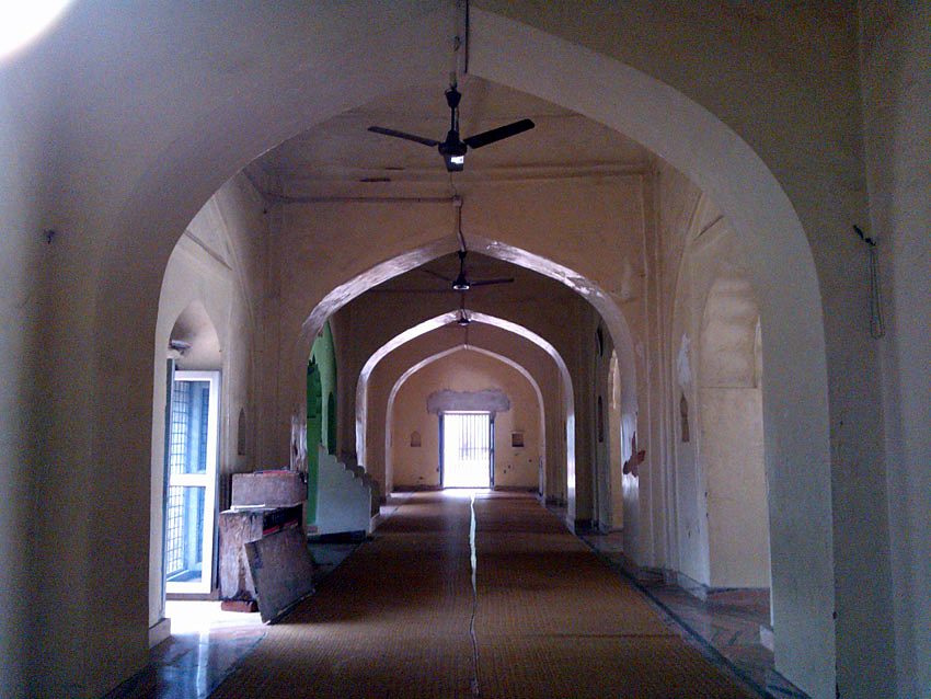 Looking along the prayer hall